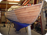 Folkboat being stained